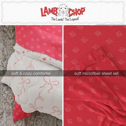 Lamb Chop Retro Classic 5 Piece Twin Bedding Set - Super Soft Cozy Reversible Comforter and Sheet Set with Sham, (Officially Licensed Product) by Franco
