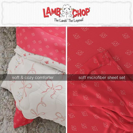 Lamb Chop Retro Classic 5 Piece Twin Bedding Set - Super Soft Cozy Reversible Comforter and Sheet Set with Sham, (Officially Licensed Product) by Franco
