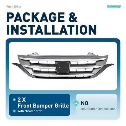 ALMULOO Grille Compatible with 2012-2014 CRV EX/EX-L/LX/Touring 4 Door