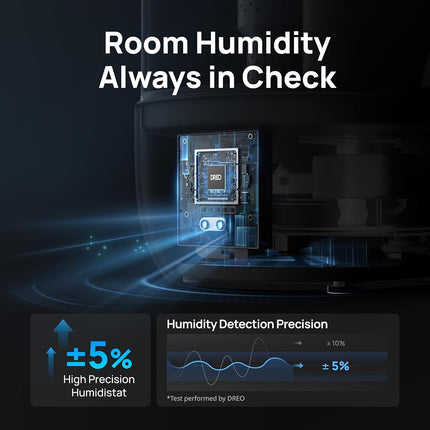 DREO Humidificadores de 6 litros para dormitorio, humidificador ultrasónico de vapor frío supersilencioso con difusor, 60 horas de funcionamiento para el hogar, guardería, plantas, negro
