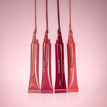 Clarins Lip Perfector | Peptide Plumping and Hydrating Lip Gloss | Instant Shine With Sheer, Shimmer Finish | Non-Sticky Texture with Vanilla Scent | 12 ml