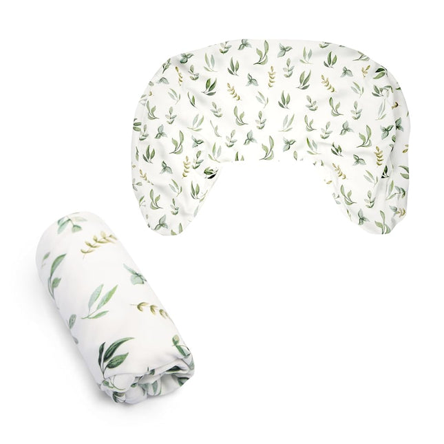 Boppy Nursing Pillow Cover, Organic Green Leaves, 