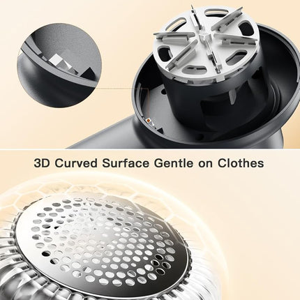 coldSky Rechargeable Fabric Shaver, Lint Shaver with Digital Display, Sweater Shaver with 6-Leaf Blades and Safety Lock, 3-Speeds Defuzzer Remove Fuzz, Pills from Clothes, Furniture, Sofa, Dark Gray
