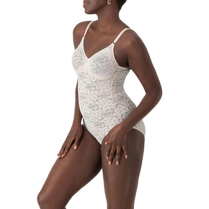 Bali Women's Shapewear Lace 'N Smooth Body Briefer, Rosewood, 36C