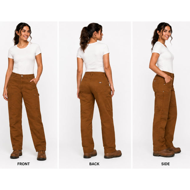 Dickies Women's Flex Duratech Straight Fit Pants, Brown Duck, 12