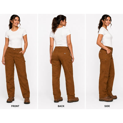 Dickies Women's Flex Duratech Straight Fit Pants, Brown Duck, 14