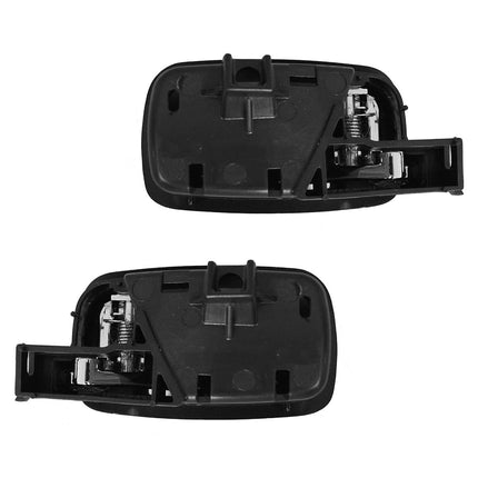 TRQ Door Handle Front Inner Inside Black & Chrome Pair Set for Chevy Cobalt