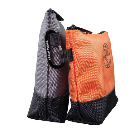 Klein Tools Utility Bag, Zipper Tool Bags in Orange/Black, Gray/Black, 12.5-Inch Canvas, 2-Pack Klein Tools 55470