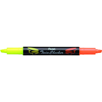 Pentel Twin Checker Dual-tip Highlighter, Chisel T