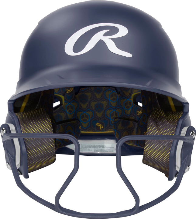 Rawlings Hi-Viz Batting Helmet Fastpitch Punching Helmet, Unisex, Navy, Senior | 6 7/8"-7 5/8"