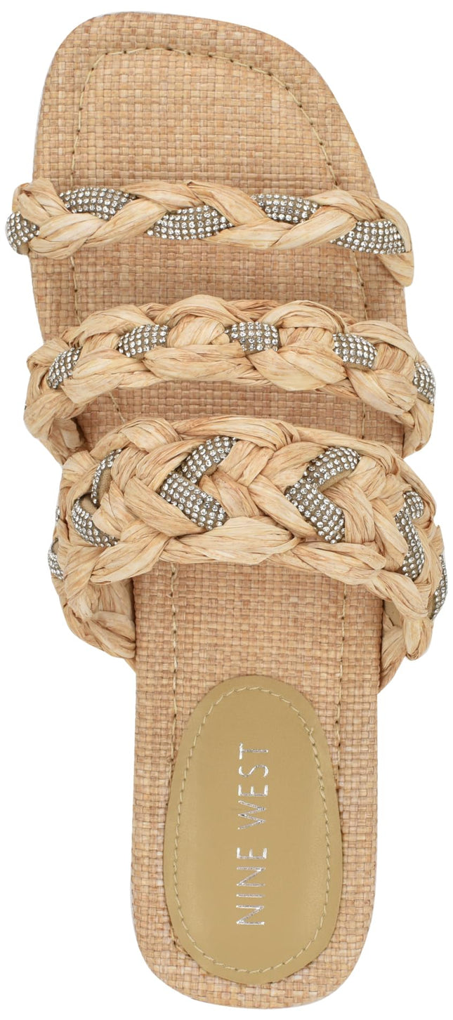 Sandalia Nine West Qazz2-Natural88845+Cristal/Rafia Talla 10