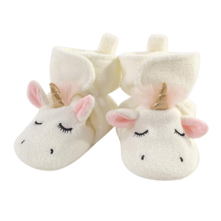 Hudson Baby Unisex-Child Cozy Fleece Booties Slipper Sock, Modern Unicorn, 0-6 Months