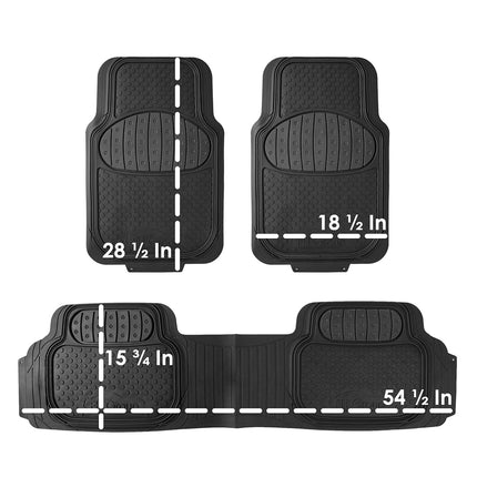 FH Group Car Floor Mats - Heavy-Duty Rubber Floor Mats for Cars, Universal Fit Full Set, Trimmable Automotive Floor Mats, Climaproof Floor Mats for Most Sedan, SUV, Truck Floor Mats Red