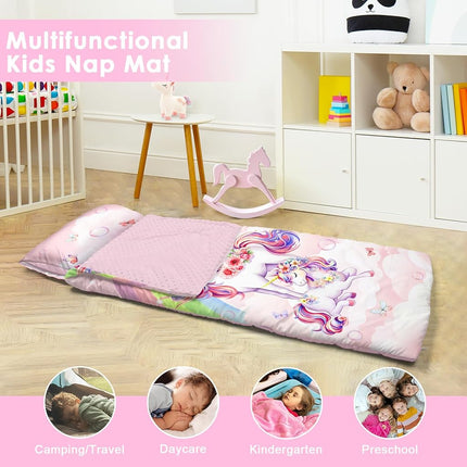 Unicorn Rainbow Sleeping Bag Nap Mat Removable Pillow,Slumber Bag Christmas