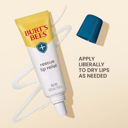 Burt's Bees Rescue Lip Relief with Shea Butter and Echinacea, 100% Natural Origin, 3 x 9.9 g, Moisturising, for All Skin Types