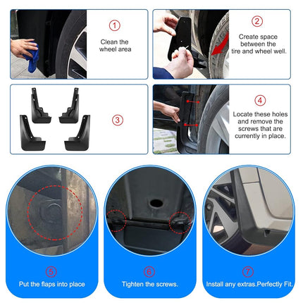BDFHYK Mud Flaps Splash Guards 4PCS Front & Rear Side Mud Guards Compatible with Toyota Corolla 2009-2013 (Sedan Only) 10th gen