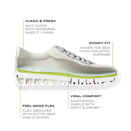 Dr. Scholl's Women's Time Off Sneaker, White Pearls, 6.5 Wide