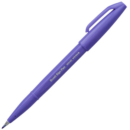 Pentel Arts Sign Pen Brush, tinta violeta azulada, caja de 12 bolígrafos