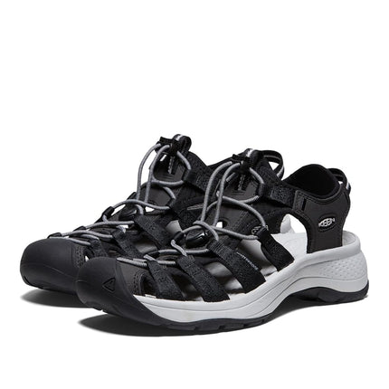 KEEN Women's Astoria West Closed Toe Sandals, Black/Grey, 5