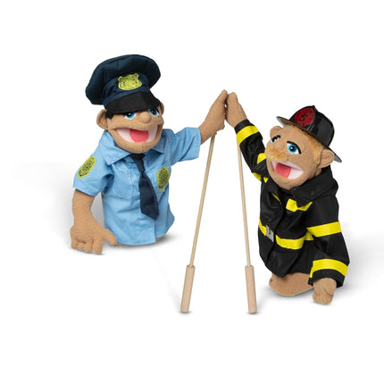 Melissa & Doug Puppet Bundle - Police Officer and Firefighter