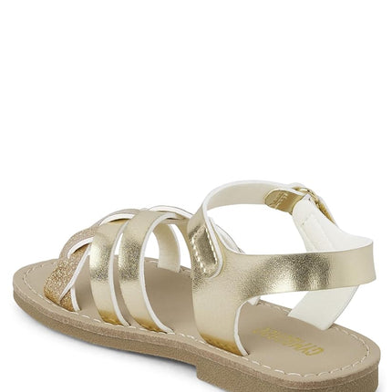 Gymboree Sandalias Planas para Niña y Niña Pequeña, Doradas, 6 US Niño Pequeño