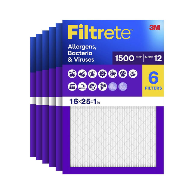 Filtrete 16x25x1 Air Filter MPR 1500 MERV 12, Heal