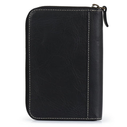 Londo Genuine Leather Padfolio with Pencil Holder Notepad and Zipper Closure - Black