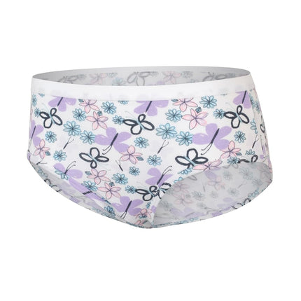 Hanes Brief Underwear, Stretch Cotton Panties for Girls, Assorted, 12-Pack, White, Purple, Blue, Grey, Floral Print, Dot Print, Tie-dye Print, 8