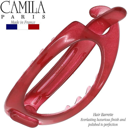 Camila Paris CP3118 Pasador de Pelo Francés, Soporte Flexible para Cola de Caballo Sin Partes Metálicas, Horquillas de Sujeción Fuerte para Mujeres, Accesorios para el Cabello de Niñas Antideslizantes y Duraderos, Fabricado en Francia