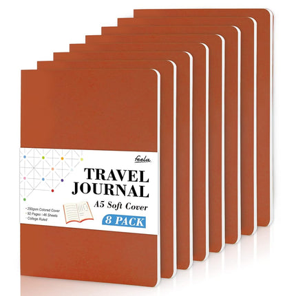 feela 8 Pack Soft Cover Journal Bulk, Notebooks Co
