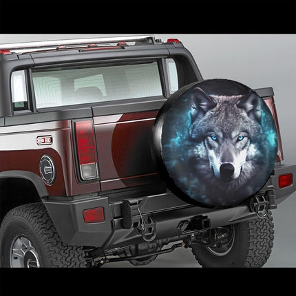 Rv Spare Tire Covers for Trailers Wheel Protectors Tyre Covers Weatherproof and Dustproof Wheel Covers Universal Fit for SUV Truck Travel Trailers Camper 17" - Wolf