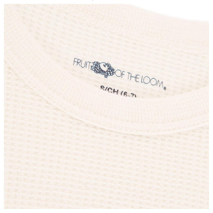 Conjunto de ropa interior térmica Fruit of the Loom Premium Waffle para niños, natural, talla 8