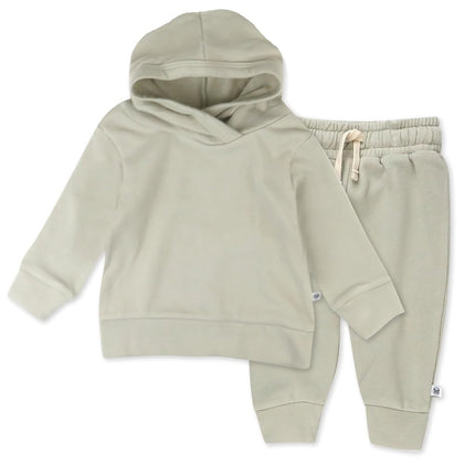 HonestBaby Multipack Pullover Hoodie Sweatshirt Jogger Sweatpant Sets Organic Cotton Baby, Toddler, Boys, Girls, Unisex Khaki,0-3 Months, Khaki, 0-3 Months