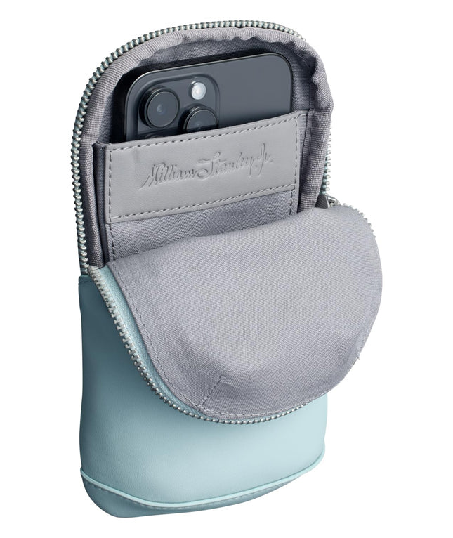 STANLEY Estuche Esencial para Botella Cruzado Max | Soporte para Teléfono, Cartera, Llaves para Botella de Agua | Bolsa de Accesorios de Piel Sintética para Correa de Transporte General | Accesorios para Vaso Térmico | Sin BPA | Verde Agua Marina