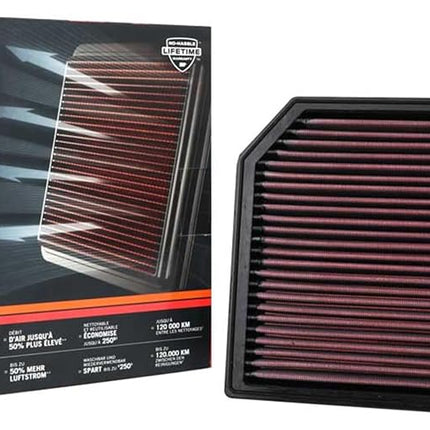 K&N Replacement air filter compatible with BMW M135i 2021- / M235i xDrive Gran Coupe 2020- / X2 M35i 2019- & Mini Countryman JCW 2021- (33-5111),Red