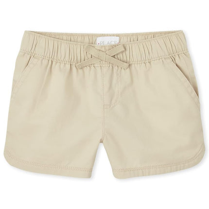 The Children's Place Single Girls Twill Pull on Shorts, Straw Hat Single, 6X-Large-7X-Large