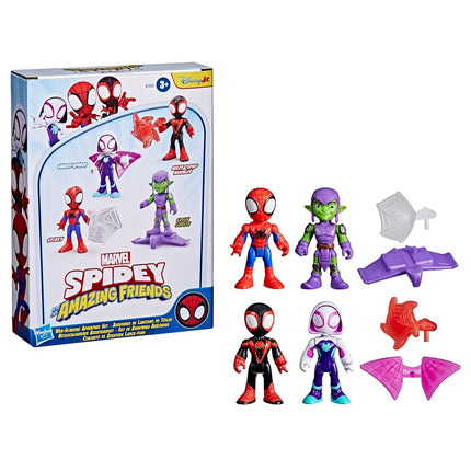 Spidey and his Amazing Friends Marvel Web-Slinging Adventure Set, Spider-Man Action Figures, Grün