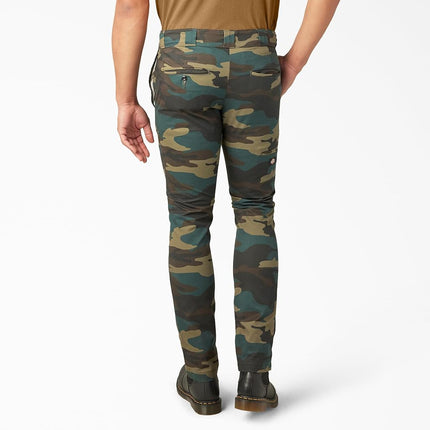 Pantalones de trabajo ajustados Dickies para hombre, camuflaje verde cazador, 30W x 32L