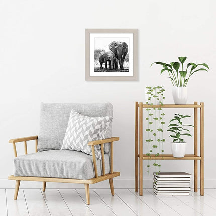 Americanflat 11x11 Picture Frame in Light Wood - Displays 8x8 With Mat and 11x11 Without Mat - Composite Wood with Shatter Resistant Glass - Horizontal and Vertical Formats for Wall
