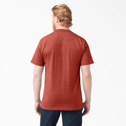 Dickies Men's Heavyweight Crew Neck Short Sleeve Tee T-Shirt, Rustic Red Heather, S