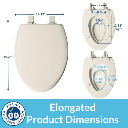 Mayfair 1888SLOW 346 NextStep2 Toilet Seat, Biscuit, Elongated