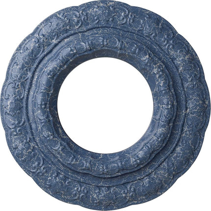 15 3/8"OD x 7"ID x 1"P Lisbon Ceiling Medallion (Fits Canopies up to 7"), Hand-Painted Americana Crackle