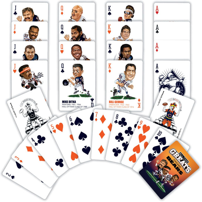 Baby Fanatics Chb3300: Baraja de cartas "Grandes de todos los tiempos" de los Chicago Bears