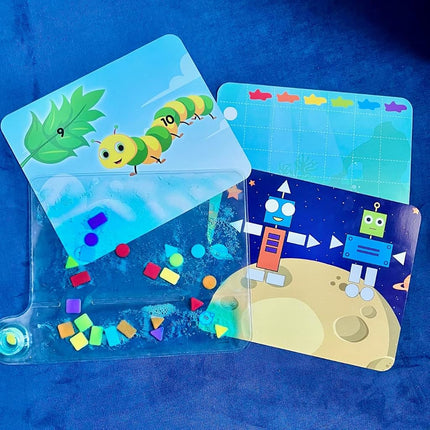Learning Resources Colours & Shapes Sensory Pad, Reusable Sensory Bag for Kids, Fine Motor Skills Toy, 16 Fine Motor Activities, 24 Plastic Shapes, Ages 3+, Multicolou