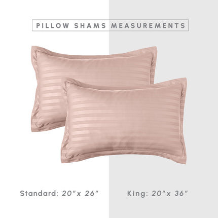 Elegant Comfort Silky Soft 8-Piece Dobby Stripe Bed-in-a-Bag Comforter Set, includes 4pc Smart Sheet Set, Bed Skirt, Comforter, Matching Pillowcases and Shams - Twin/Twin XL, Light Pink