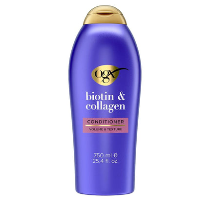 Acondicionador OGX Thick & Full + Biotina y Colágeno, tamaño salón de 750 ml