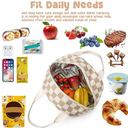 Bluboon Lunch Bag for Women Men Cute Corduroy Lunch Tote Bags Reusable Insulated Lunch Box Large Capacity Reusable Insulated Cooler for Work Picnic or Travel