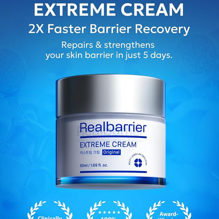 Real Barrier Extreme Cream 50 ml, Strengthening Skin Barrier Moisturising Cream, Hyaluronic Acid Ceramide, Long-Lasting Moisturising Face Cream, Sensitive Skin, Face Care, MLE