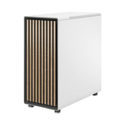 Fractal Design North Chalk White - Wood Oak front - Mesh side panels - Two 140mm Aspect PWM fans included - Type C USB - ATX Airflow Mid Tower PC Gaming Case