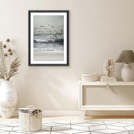 Americanflat 24x34 Poster Frame - Matted to 20x30 - Engineered Wood - Black